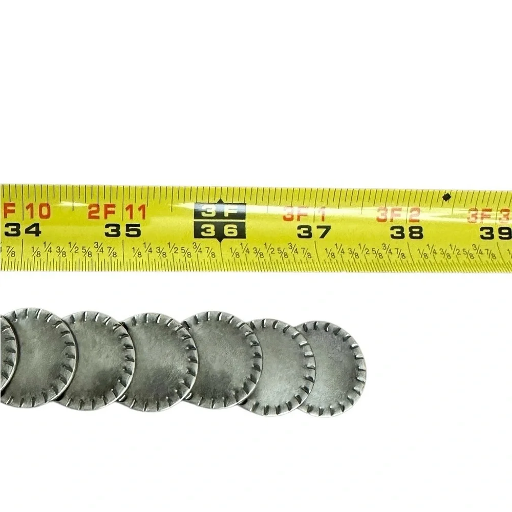 Metal Stretch Conchos Belt Hook Closure Silver Size Large / XL